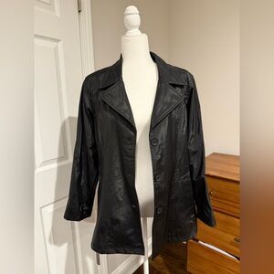 Elegant Black Women's Faux Leather Jacket